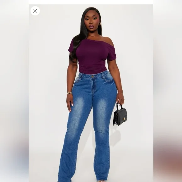 Fashion Nova Oksana One Shoulder Bodysuit - Plum Size 1X (14/16) (NWOT) - Picture 3 of 15